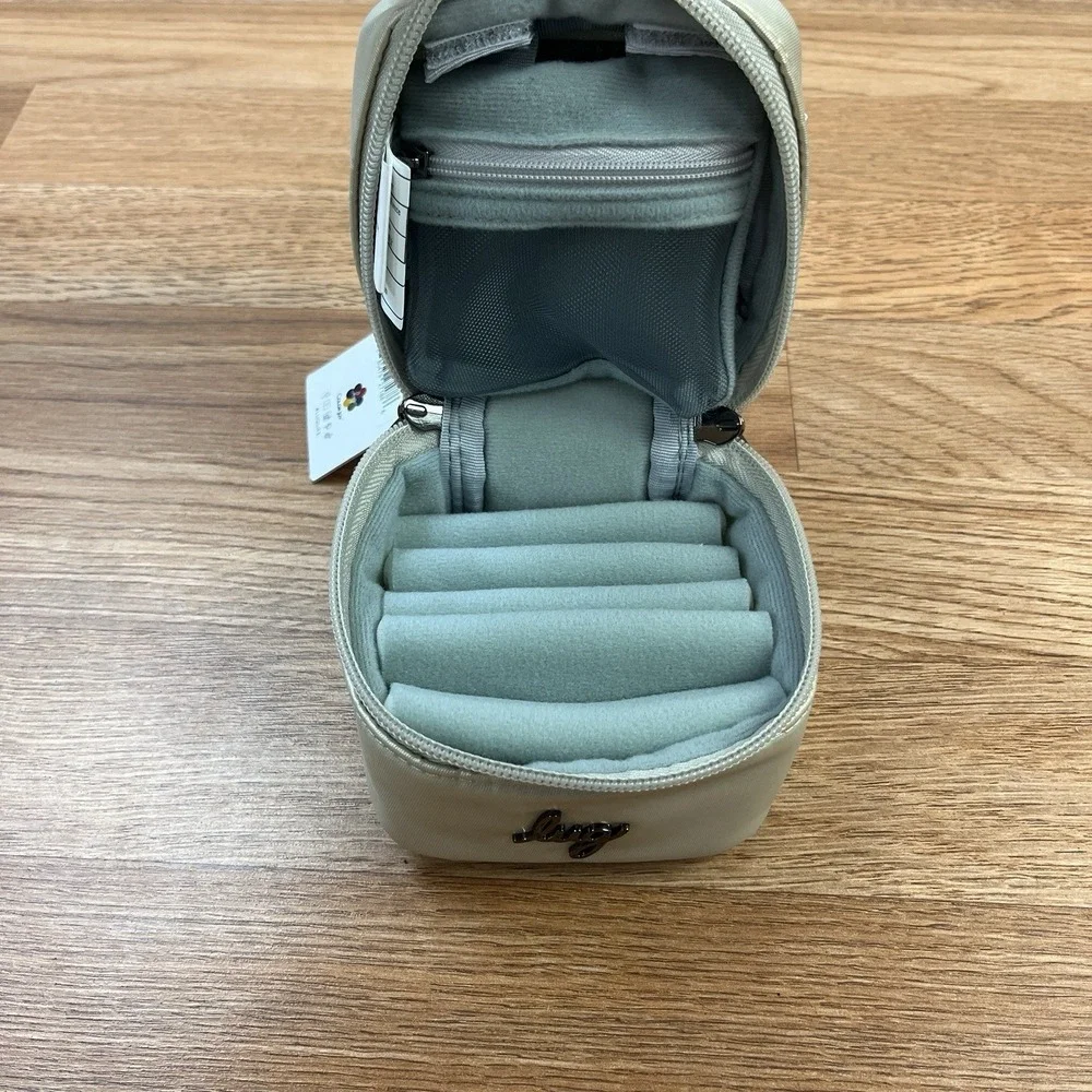 Lug Mini Swizzle Jewelry Case in Metallic‎ Champagne  NEW